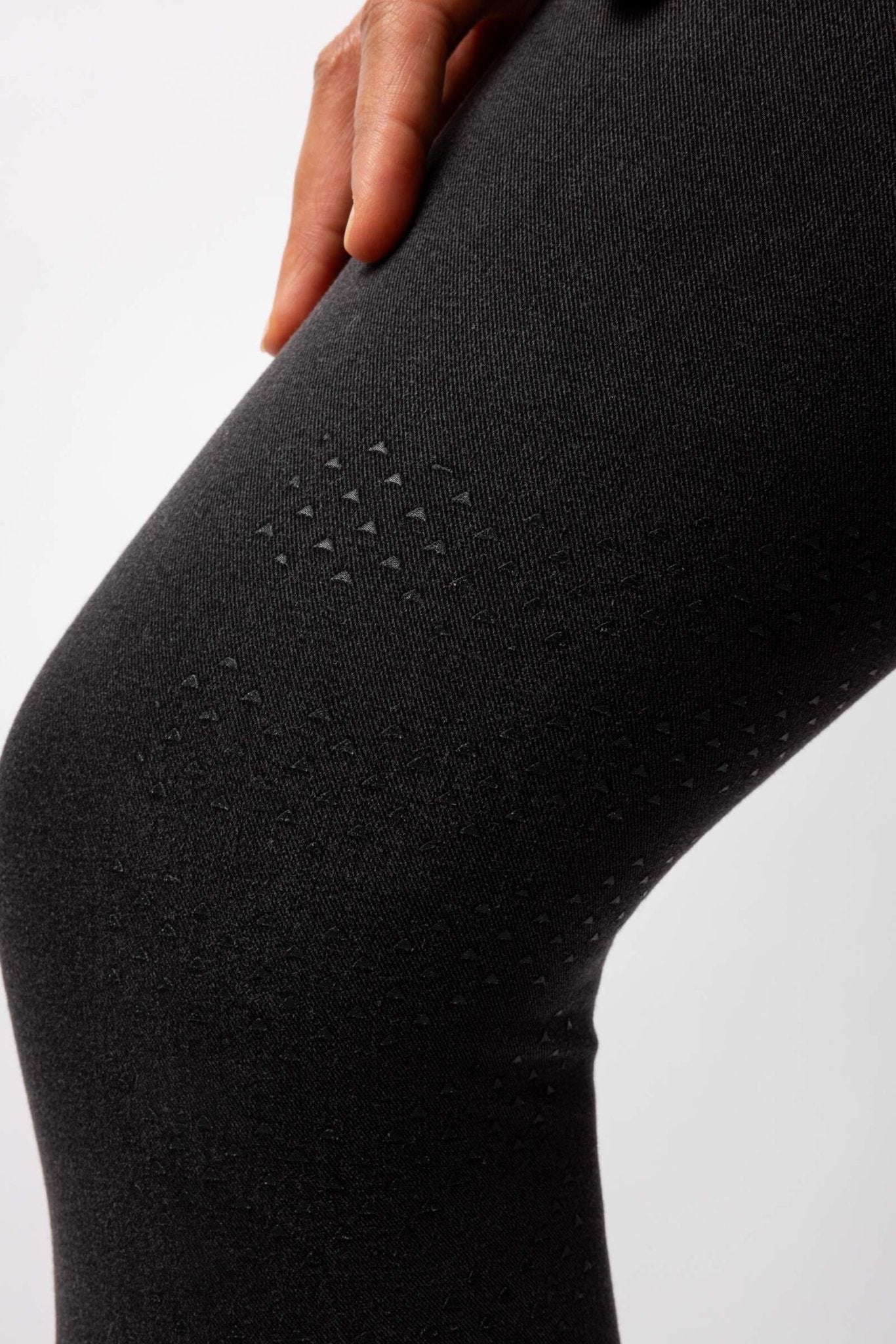 Horze Carolyn Denim Full Grip Ladies Breeches Black - Aitken's Saddlery