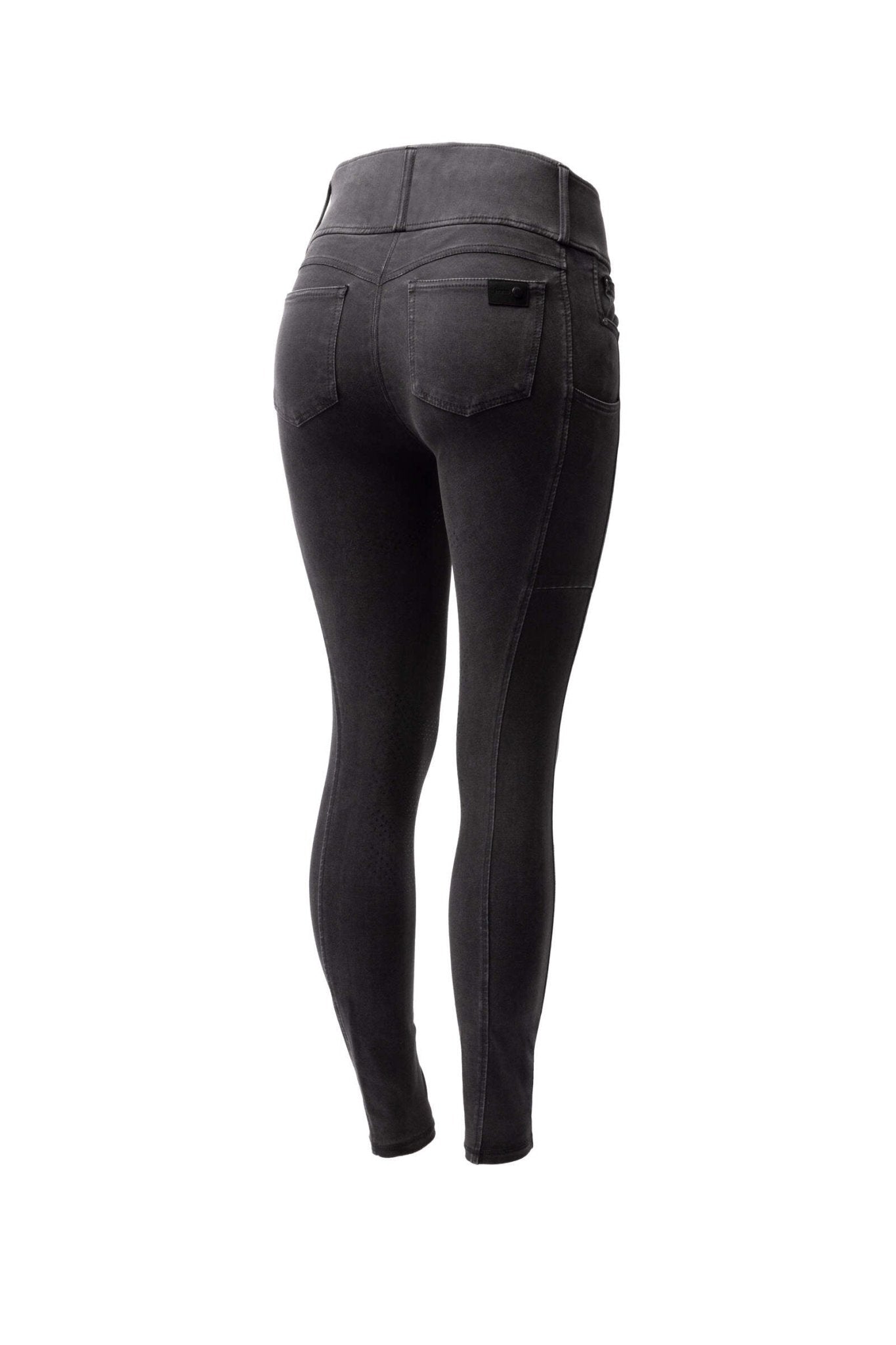 Horze Carolyn Denim Full Grip Ladies Breeches Black - Aitken's Saddlery