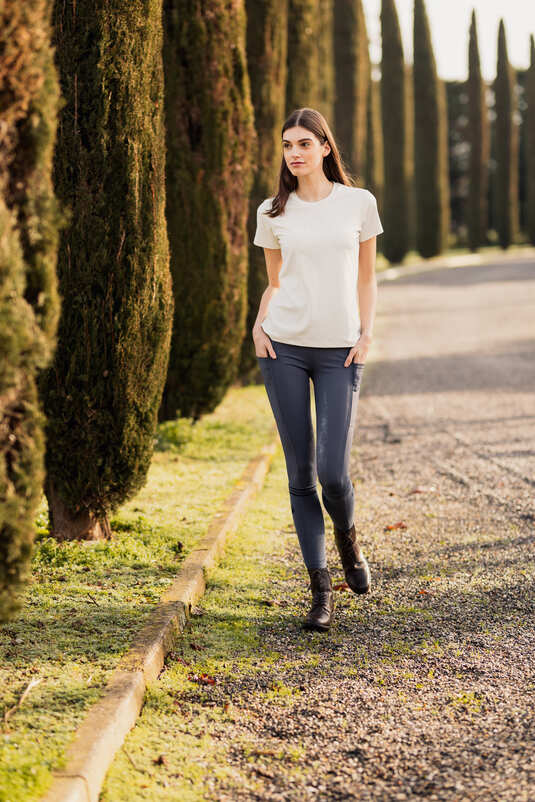 Horze Daria Ladies FG Tights Fusion Blue - Aitken's Saddlery