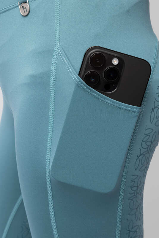Horze Dea Jr Riding Tights Arctic Blue - Aitken's Saddlery