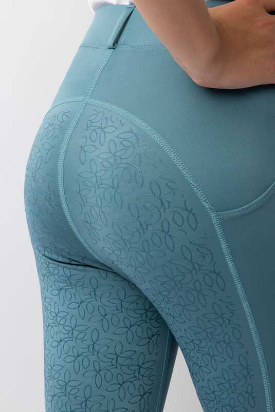 Horze Dea Jr Riding Tights Arctic Blue - Aitken's Saddlery