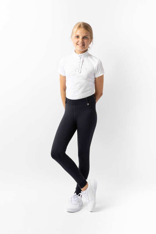 Horze Dea Jr Riding Tights Navy Blue - Aitken's Saddlery