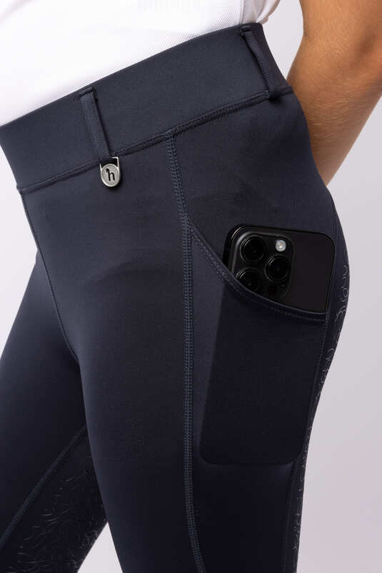 Horze Dea Jr Riding Tights Navy Blue - Aitken's Saddlery