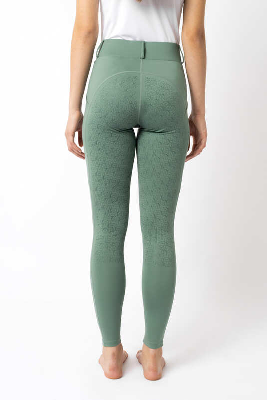 Horze Dea Ladies Full Grip Tights Sea Spray Green - Aitken's Saddlery