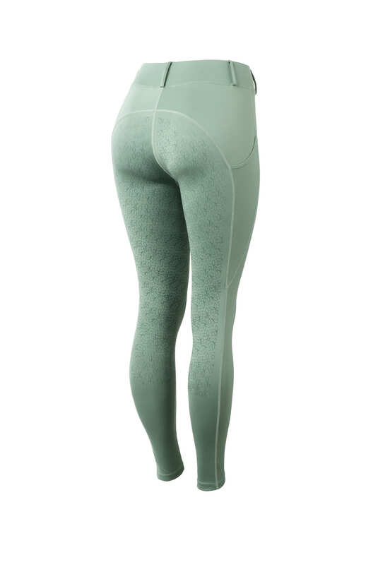 Horze Dea Ladies Full Grip Tights Sea Spray Green - Aitken's Saddlery