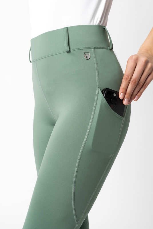 Horze Dea Ladies Full Grip Tights Sea Spray Green - Aitken's Saddlery