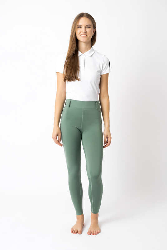 Horze Dea Ladies Full Grip Tights Sea Spray Green - Aitken's Saddlery