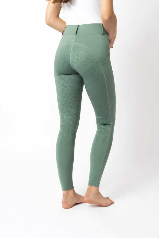 Horze Dea Ladies Full Grip Tights Sea Spray Green - Aitken's Saddlery