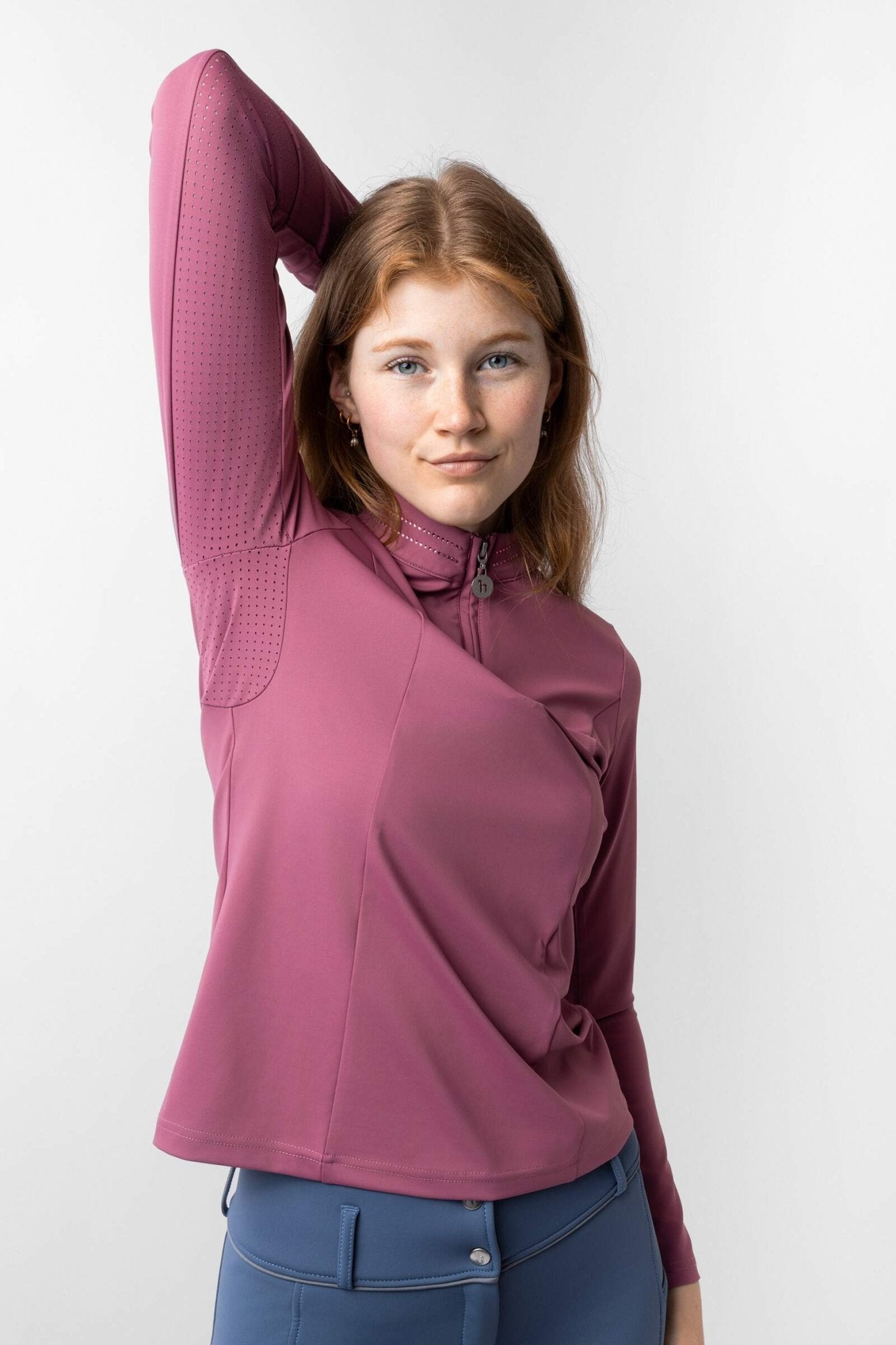 Horze Eloise Training Shirt Heather Rose - Aitken's Saddlery
