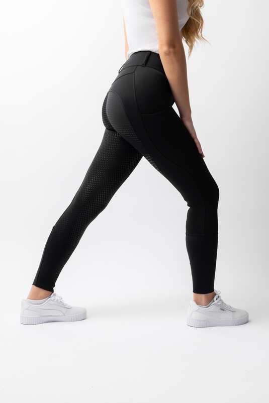 Horze Evelyn Full Grip Ladies Breeches Black - Aitken's Saddlery