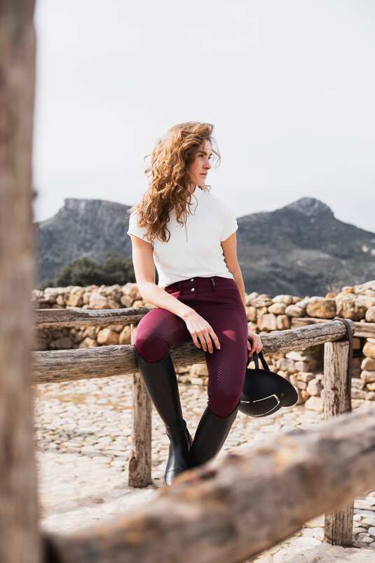 Horze Evelyn Full Grip Ladies Breeches Port Royale - Aitken's Saddlery