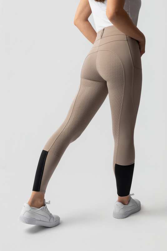 Horze Evelyn Full Grip Ladies Breeches Simply Taupe - Aitken's Saddlery