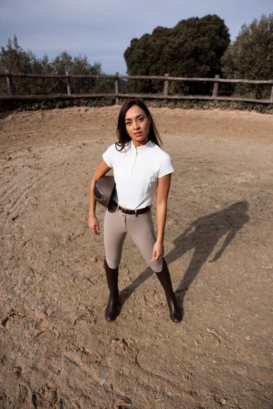Horze Evelyn Full Grip Ladies Breeches Simply Taupe - Aitken's Saddlery