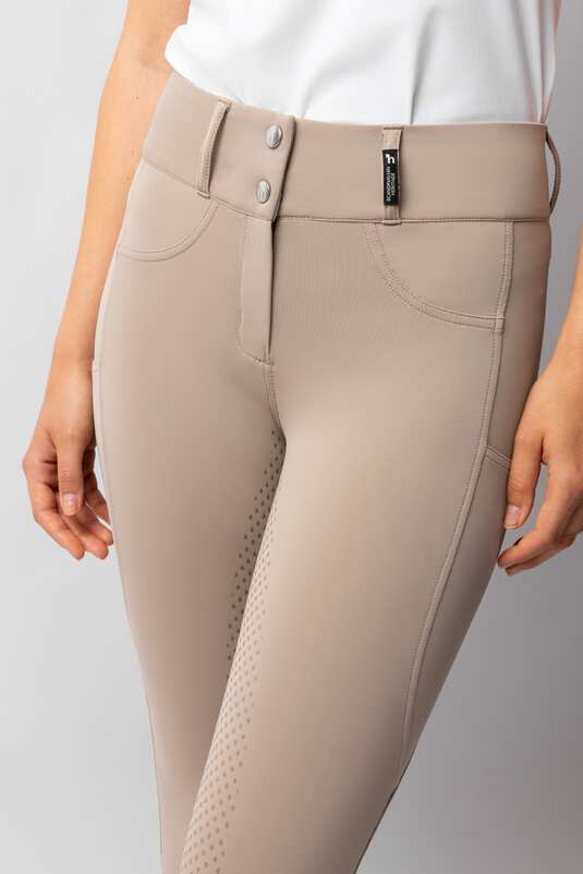 Horze Evelyn Full Grip Ladies Breeches Simply Taupe - Aitken's Saddlery