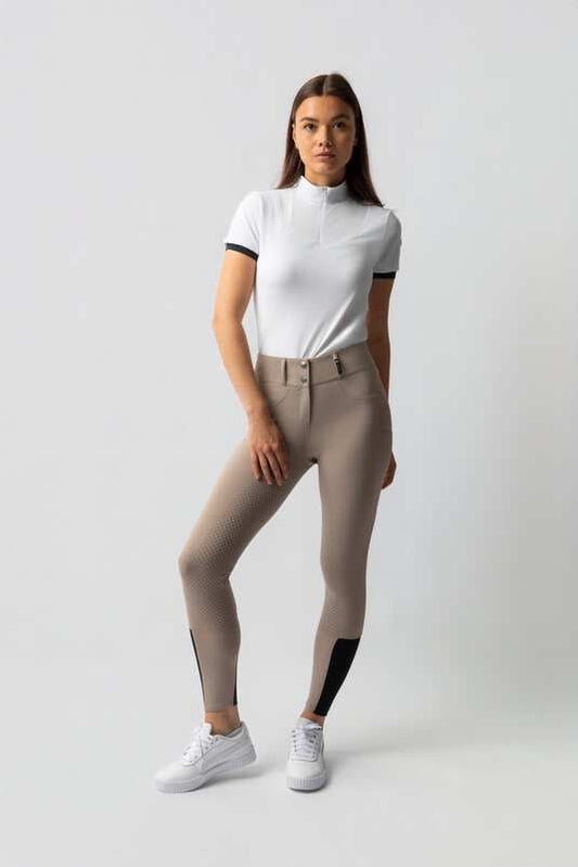 Horze Evelyn Full Grip Ladies Breeches Simply Taupe - Aitken's Saddlery