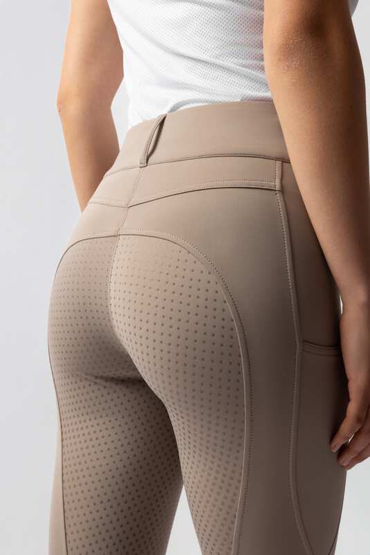 Horze Evelyn Full Grip Ladies Breeches Simply Taupe - Aitken's Saddlery