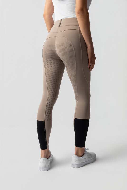 Horze Evelyn Full Grip Ladies Breeches Simply Taupe - Aitken's Saddlery