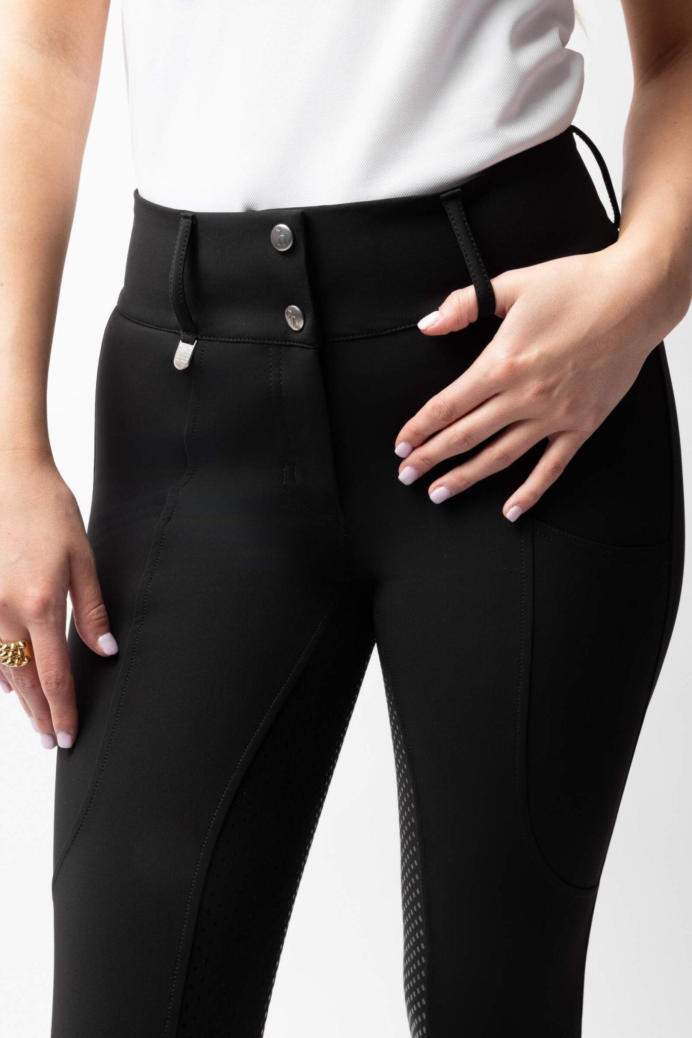 Horze Grand Prix Pro Ladies Breeches Black - Aitken's Saddlery