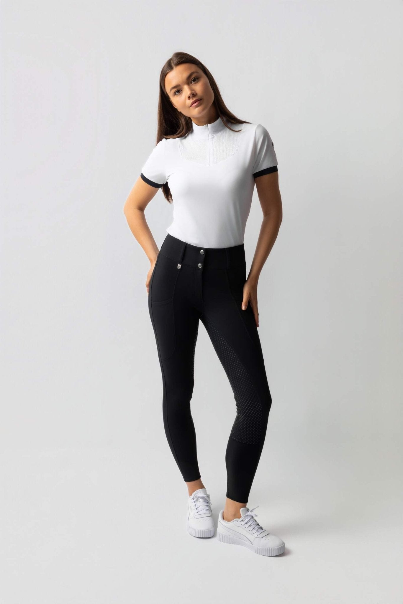 Horze Grand Prix Pro Ladies Breeches Navy - Aitken's Saddlery