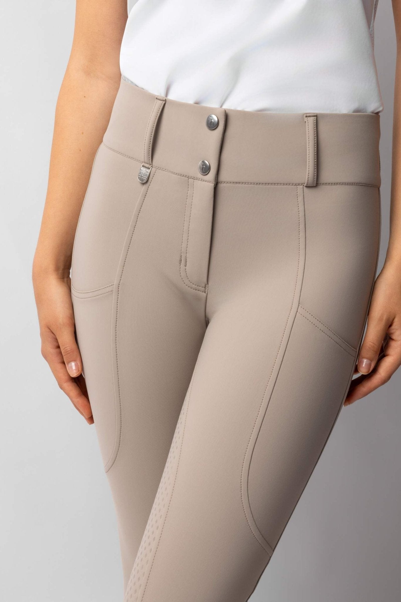 Horze Grand Prix Pro Ladies Breeches Simply Taupe - Aitken's Saddlery