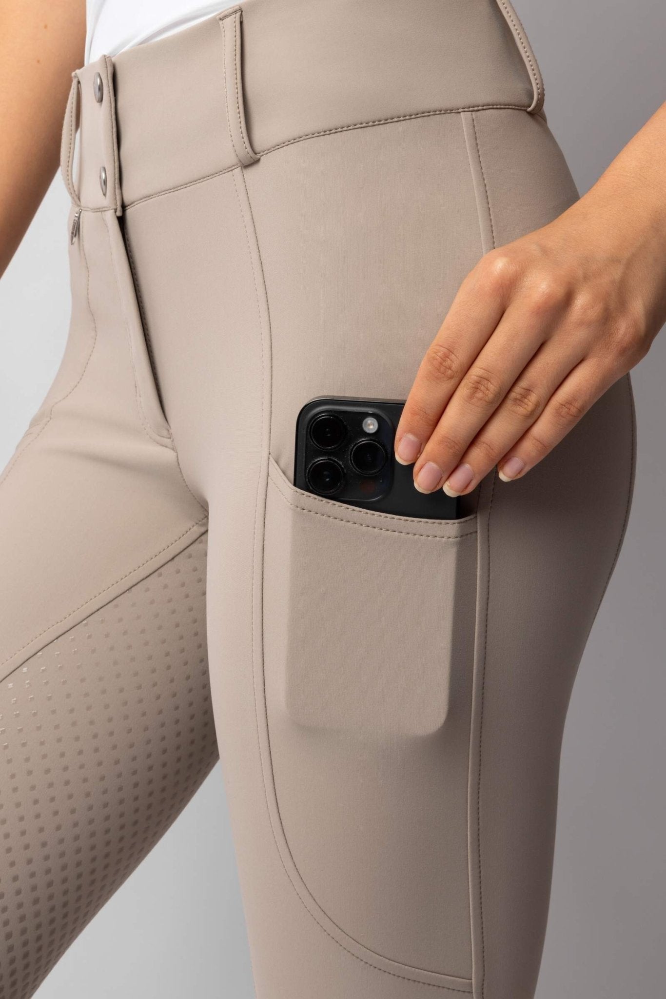 Horze Grand Prix Pro Ladies Breeches Simply Taupe - Aitken's Saddlery
