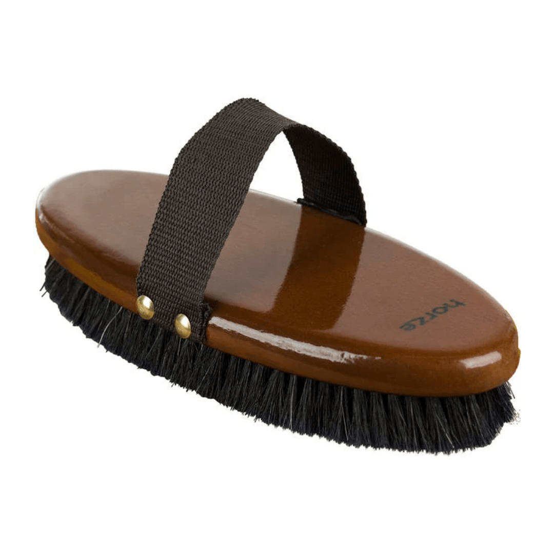 Horze Large Natural Body Brush Black Bristle - Aitken's Saddlery