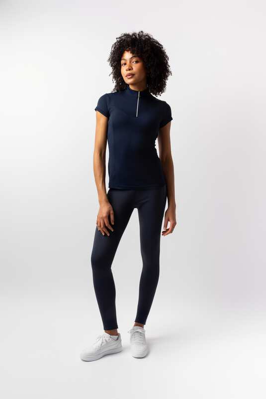 Horze Mina Training Ladies Shirt Navy - Aitken's Saddlery