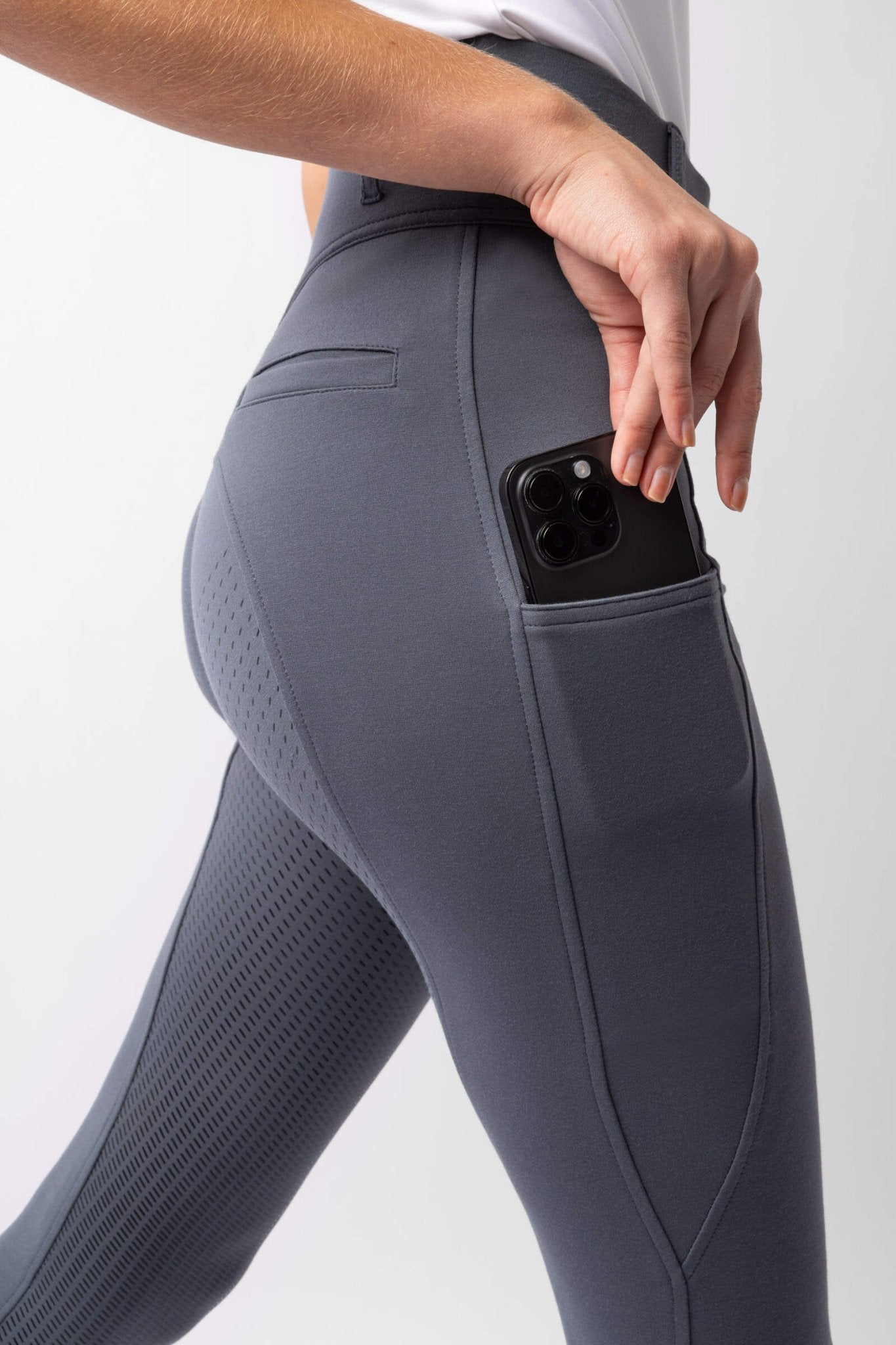 Horze Mira FG Ladies Breeches Thunder Cloud Blue - Aitken's Saddlery