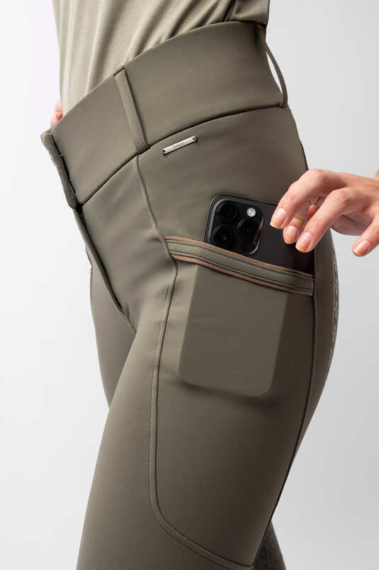 Horze Noelle FG Ladies Breeches Olive Green - Aitken's Saddlery