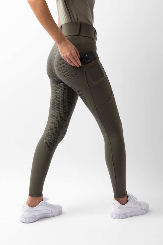 Horze Noelle FG Ladies Breeches Olive Green - Aitken's Saddlery