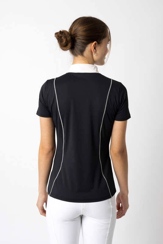 Horze Ryleigh Ladies Show Shirt Navy Blue - Aitken's Saddlery