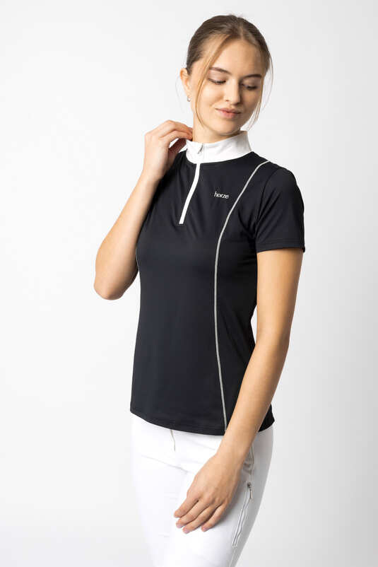 Horze Ryleigh Ladies Show Shirt Navy Blue - Aitken's Saddlery