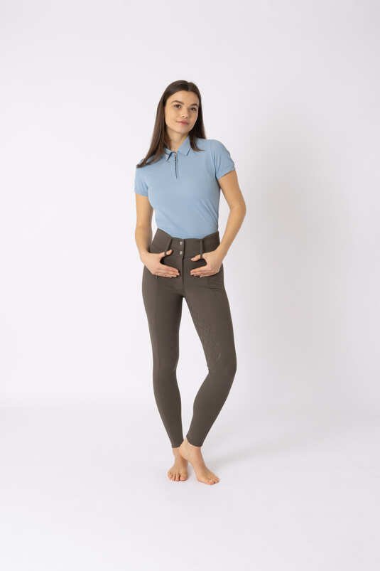 Horze Sophie Ladies High Waist FG Breeches Tarmac Brown - Aitken's Saddlery