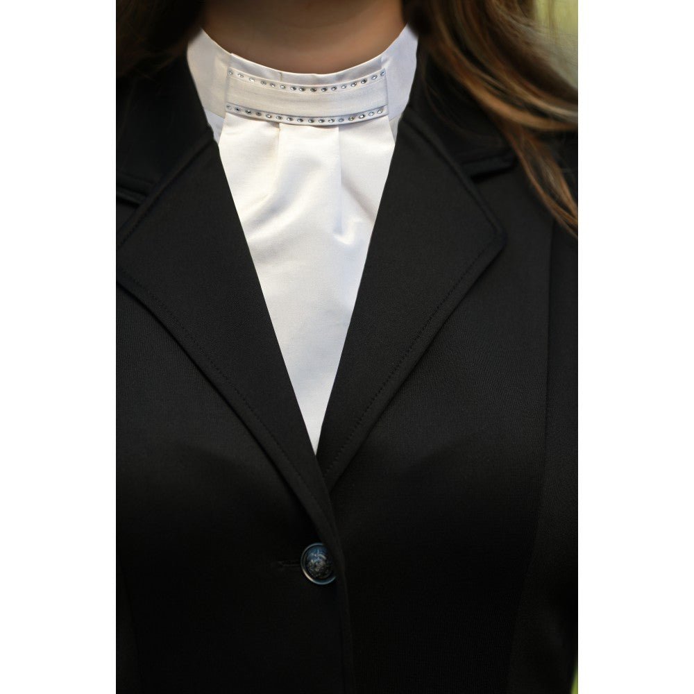 Huntington Stock Tie Double Row Crystal White - Aitken's Saddlery