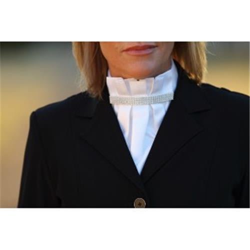 Huntington Stock Tie Four Row Crystals White - Aitken's Saddlery