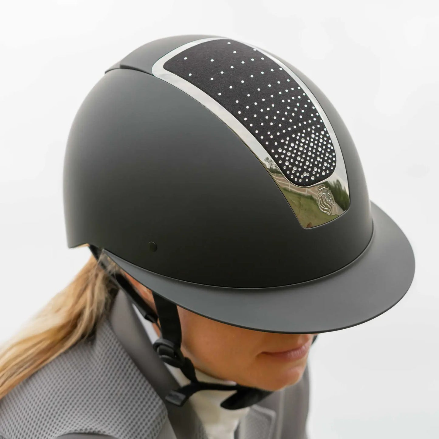 Equinavia Crown Mips Helmet Black with Silver Crystals