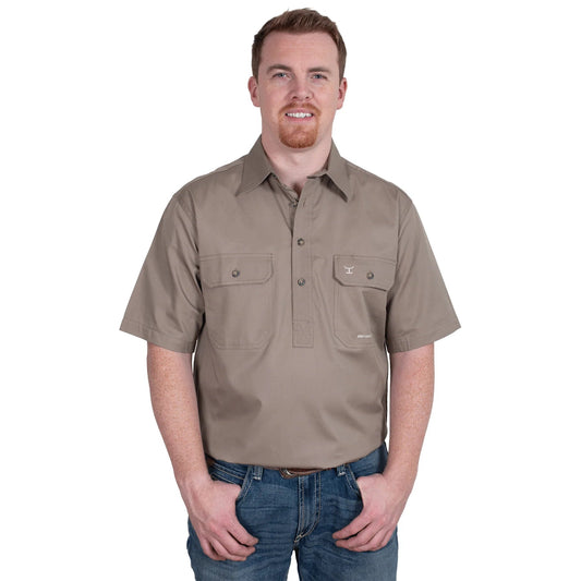 JCA Adam Mens Workshirt Brown - Aitken's Saddlery