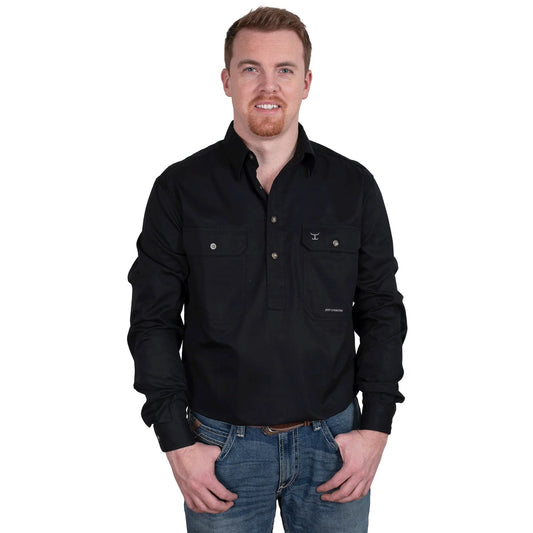 JCA Cameron Mens Workshirt Black - Aitken's Saddlery