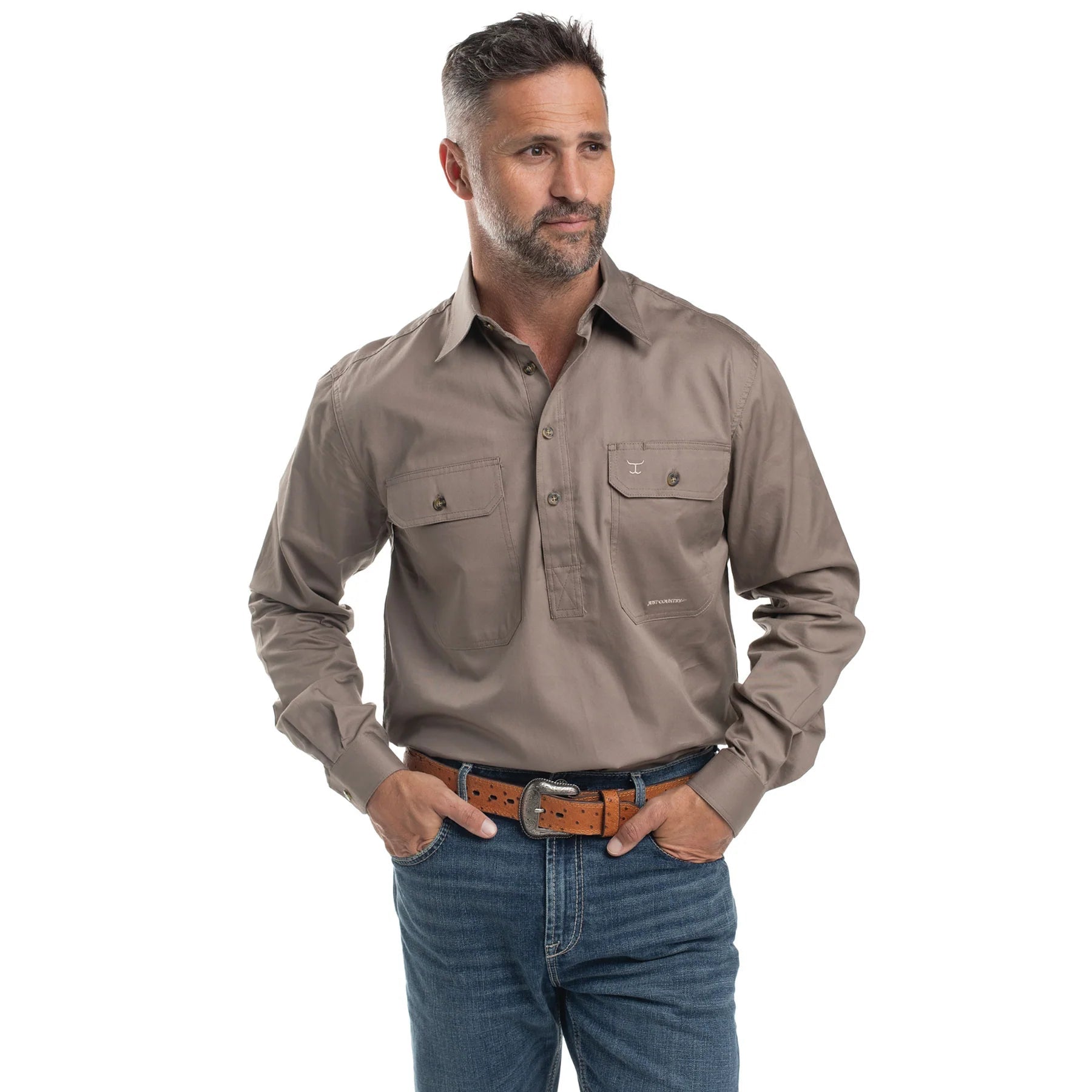 JCA Cameron Mens Workshirt Brown - Aitken's Saddlery