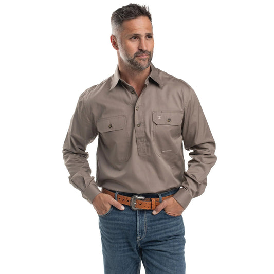 JCA Cameron Mens Workshirt Brown - Aitken's Saddlery