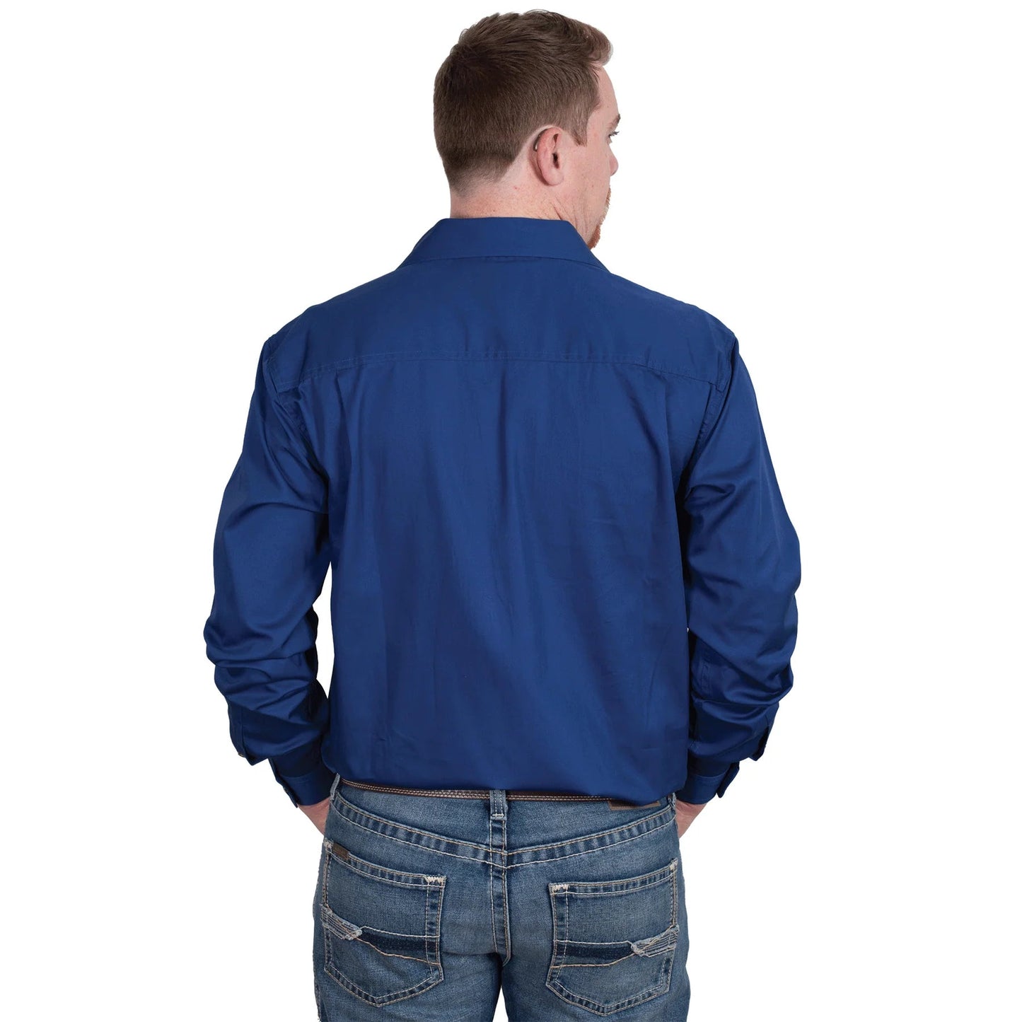 JCA Cameron Mens Workshirt Cobalt Blue - Aitken's Saddlery