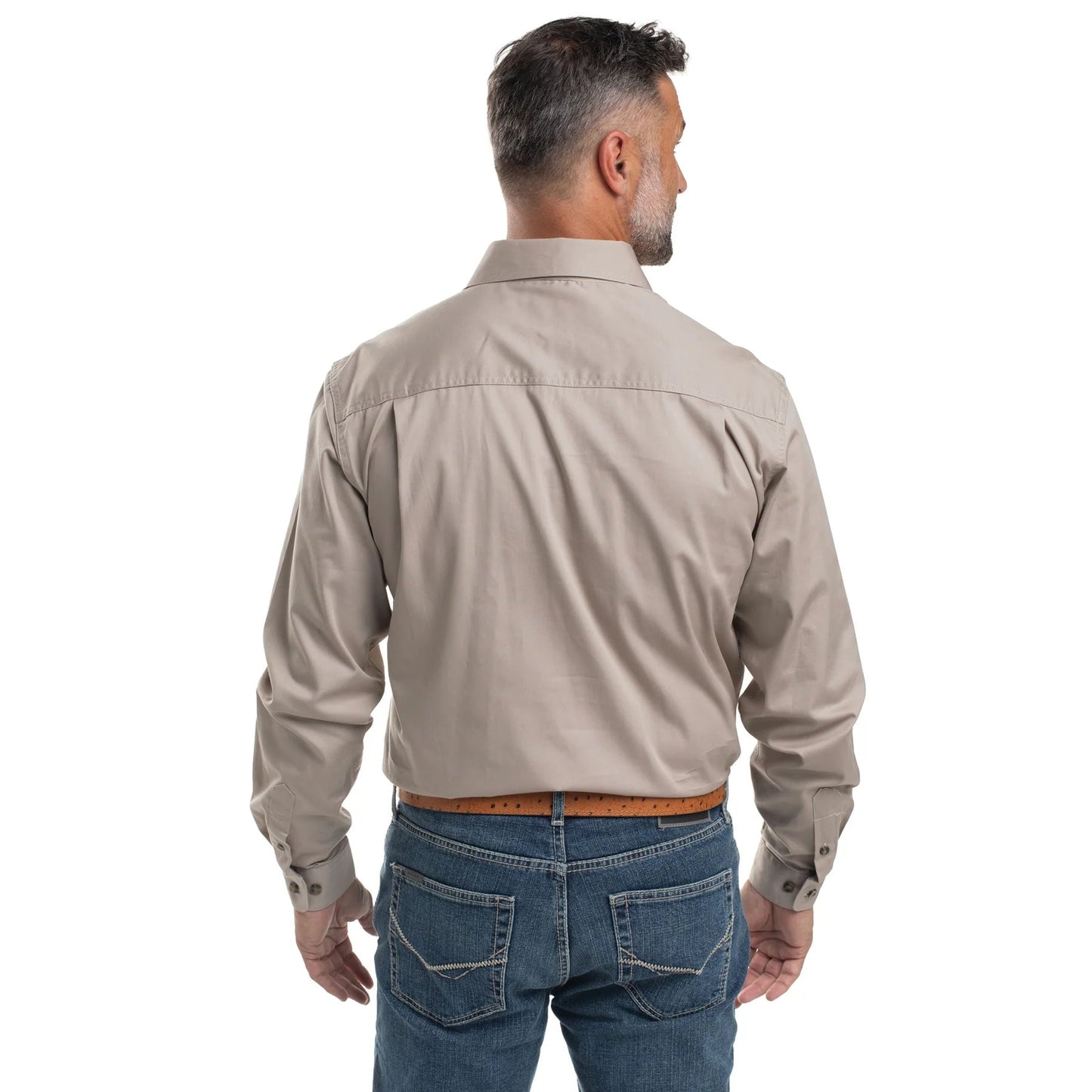 JCA Cameron Mens Workshirt Stone - Aitken's Saddlery