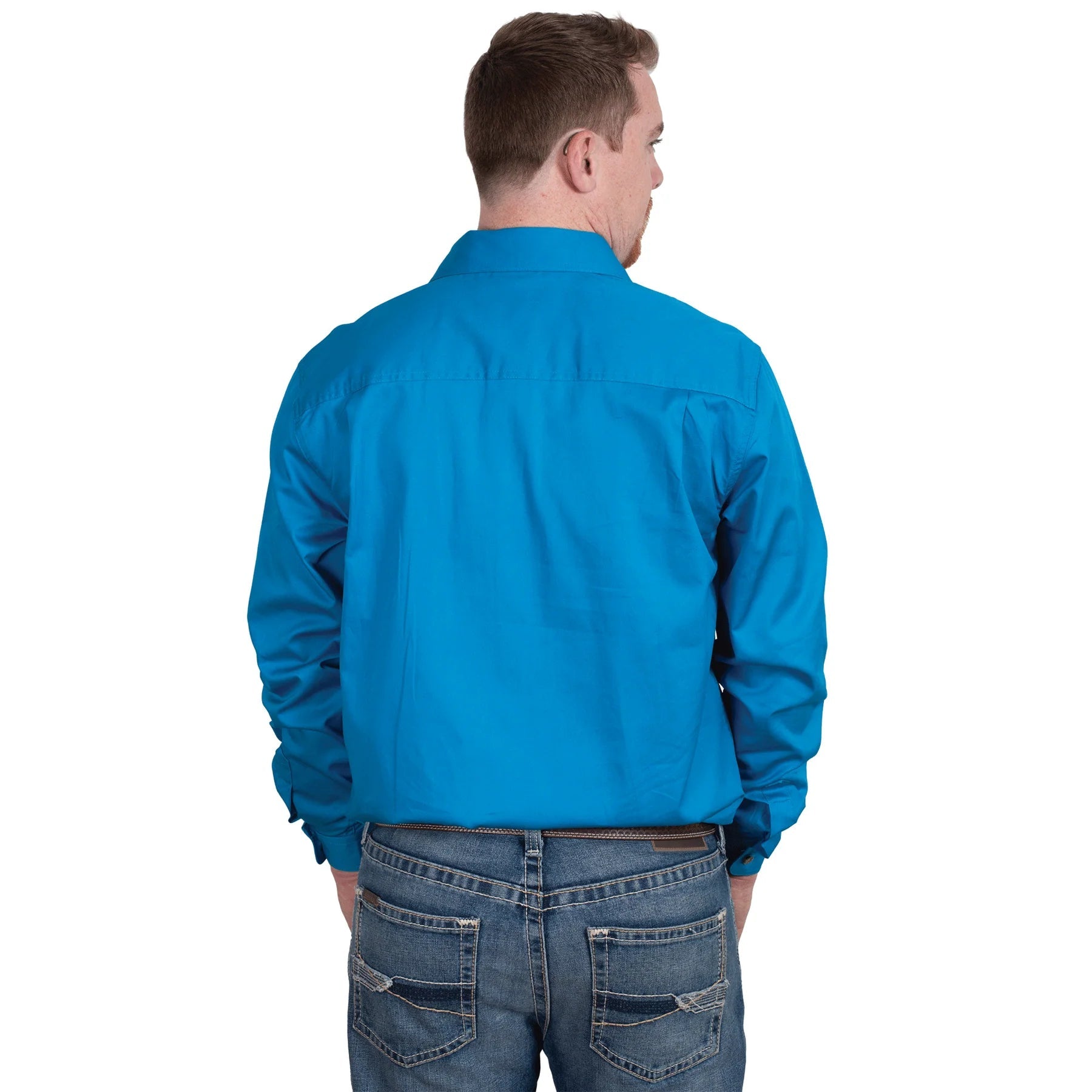 JCA Evans Mens Workshirt Blue Jewel - Aitken's Saddlery