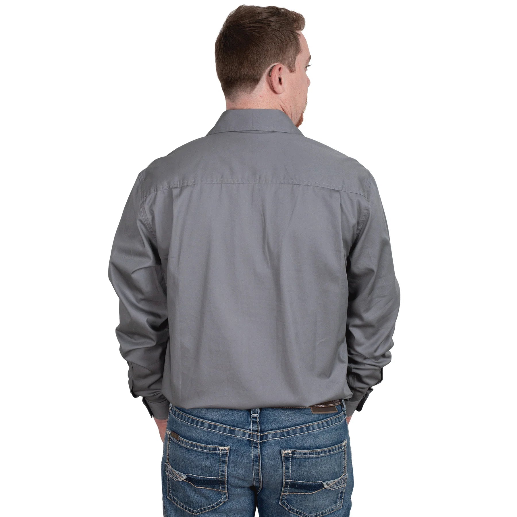 JCA Evans Mens Workshirt Steel Grey - Aitken's Saddlery
