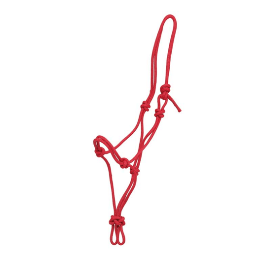 Knotted Rope Economy Halter Red - Aitken's Saddlery