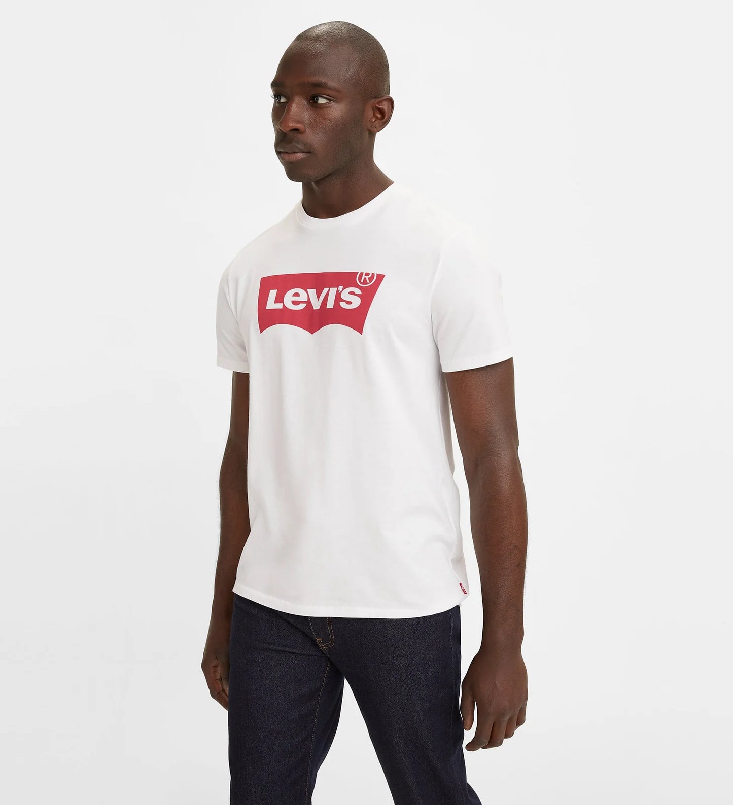 LEVI'S Men's Graphic Set-In Neck T-Shirt Housemark White