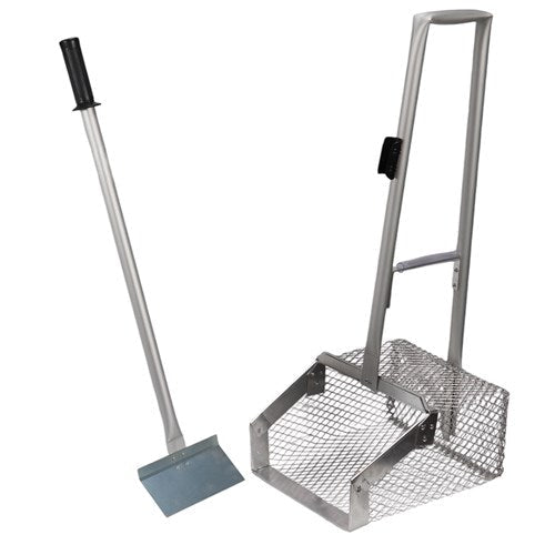 Manure Scoop Mesh with Scraper Long Deluxe - Aitken's Saddlery