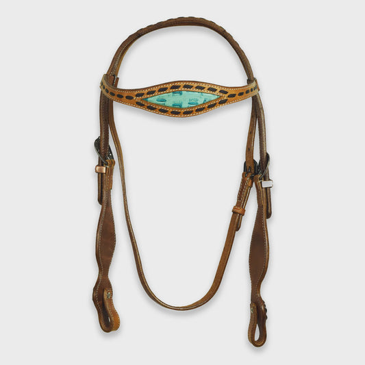 Ezy Ride Bridle with Turquoise Croc Print Harness