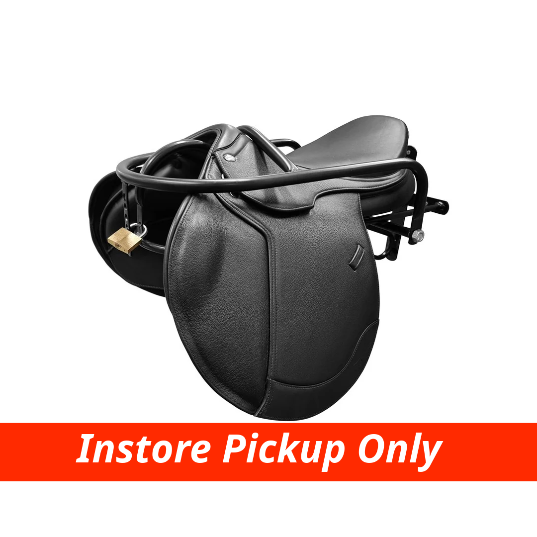 Lockable Saddle Rack Black