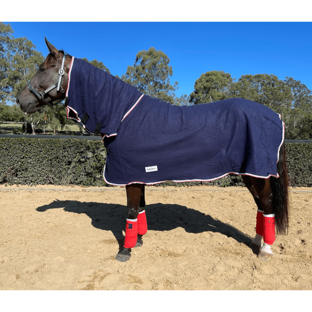Polar Fleece Combo Navy with Red & White Trim - Aitken's Saddlery
